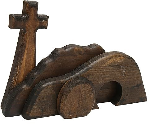 Decorazione della Croce Tombale, Decorazione della Scena di Pasqua con Intaglio Fine, Bava di Stalla Artigianale Gratuita per la Festa