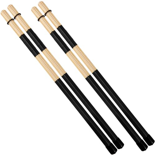 LALAOKS 2Pair Drumsticks Bamboo Punk Drum Sticks for Jazz Folk Music Black
