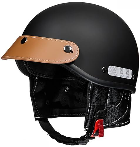 Vintage Caschi Aperto Casco Half Jet Omologato ECE Caschi Cromwell Caschi Jet Uomo Donna Casco A Scodella Motorino Casco Moto Vintage Per Scooter Ciclomotore Cruiser 2,58-62cm