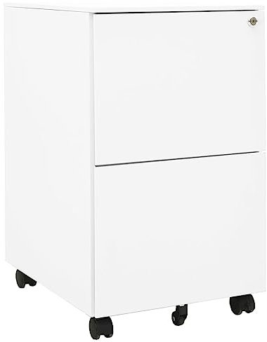 garderobenschrank,aktenschrank,spind Schrank,Aktenschrank mit Rollen Weiß 39x45x67 cm StahlGeeignet für Arbeitszimmer, Wohnzimmer, Büro