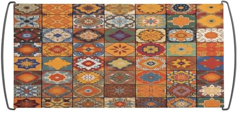 Drapeau à agiter à la main, groupe de drapeau marocain à imprimé géométrique, drapeau portable avec mât en plastique pour les fans à la maison