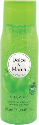 Dolce & Mania | Grüner Apfel Shower Gel Scrub, 300 ml – Duschgel mit grünem Apfelduft, feuchtigkeitsspendend und entfernt abgestorbene Zellen, frische und duftende Haut