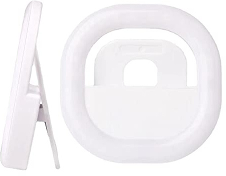 Luce ad anello per selfie - Luce ad anello per selfie con effetto luce a 3 velocità - Luce rotonda ricaricabile a LED per telefono portatile con clip a luminosità regolabile per trucco dal per videoco