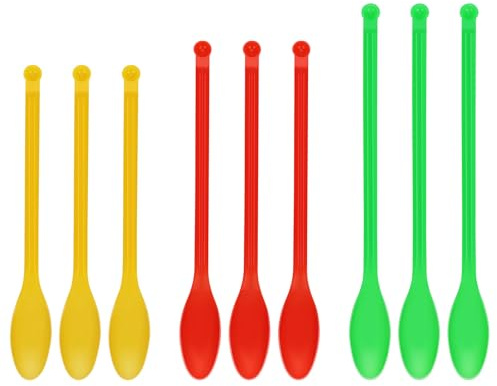 stonylab Juego de Cucharas Plásticas para Muestras, 9 Piezas en 3 Tamaños y Colores, Cucharas Resistentes para Recolección de Muestras, Manejo de Polvos y Medición en Laboratorio Científico