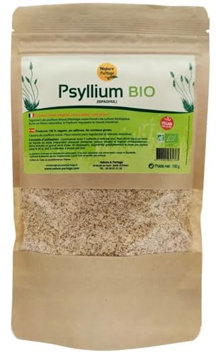 Psyllium Blond Bio 150g en Sachet - Complément Alimentaire Naturel - Psyllium Poudre pour la Constipation – Ispaghul - Riche en Fibres - Psyllium Bio - Sans Gluten - Digestion et Transit Améliorés