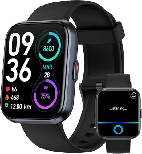 Smartwatch Damen Herren mit Telefonfunktion & Alexa Integriert,Uhren Damen mit 110+ Sportmodi,Herzfrequenz SpO2 Schlafmonitor Smart Watch,1.8 Touchscreen IP68 Wasserdicht Fitnessuhr für iOS Andriod