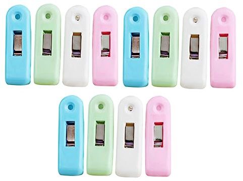 HOOTNEE 12pcs Outdoor Laundry Clips Plastic Windproof Clothespins for Socks Towels Diapers More Non-Slip Sewing Clips