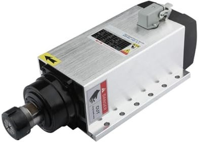 PMZZHUPVR Fresadora CNC con rodamiento de cerámica, Motor Cuadrado refrigerado por Aire ER32 380V 4, 6,0 kW, con husillo de Brida(6.0kw ER32 220V)
