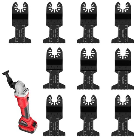 10PCS Oscillating Multi Tool Blade, 45mm Titanium Oscillating Saw Blades Universal Wood Metal Oscillating Tool Saw Accessories for Cutting Hard Material Metal Nail Screw Wood and Plastic