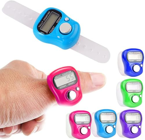 5 Pcs Electronic Finger Counter,5 Digit Electronic Finger Tally Counter,LCD Electronic Digital Display,Hand Tally Clicker Counter,Digital Handheld Tally Counter Golf,Goods Counting,Lap & Knitting