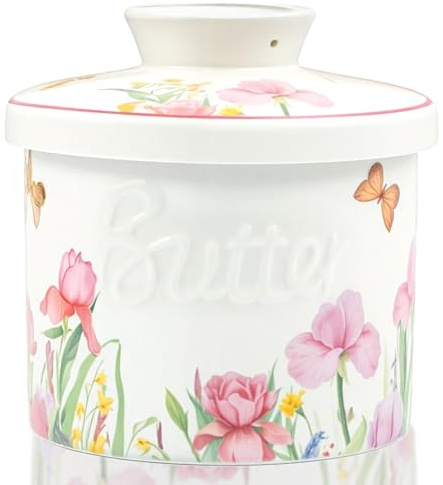 Butterglocke Keramik, Französische Butterdose, Wassergekühlte Butterdose | Buttertopf Wassergekühlt für Frische und Streichfähige Butter, Geschenke Geburtstagsgeschenk für Frauen Mama