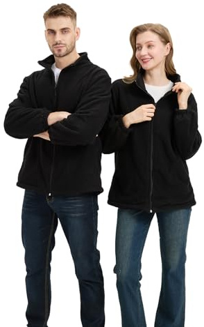 TOUVE Fleece Jacke Herren Full Zip, Klassische Passform Herren Fleecejacke mit Durchgehendem Fleece-Reißverschlussjacke, Windschutz und Isolierung
