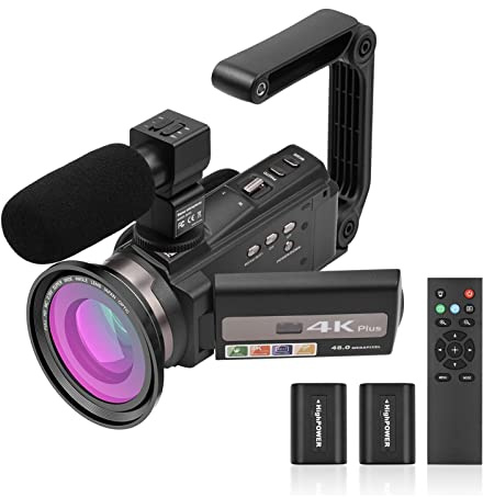 Caméra Vidéo, Caméscope caméra vidéo wifi 4K / 60FPS 48MP Enregistreur de caméra Vlogging numérique sertie de 16x Zoom 3 pouces écran tactile Ivre Montoir de chaussures à froid infrarouge(Type 2)