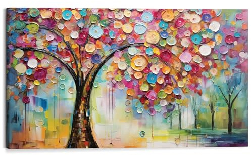 REINDERS Wandbild, Mehrfarbiger Baum, Wohnzimmer, MDF, 70 x 118
