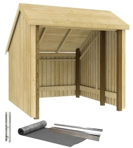 kaiserkraft | Fahrradunterstand | aus Holz | HxBxT 2500 x 2480 x 2290 mm (5,7 m²)