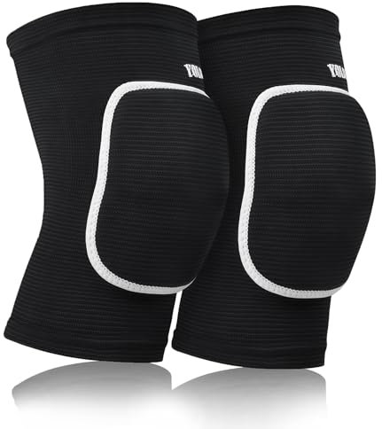 Viexpand 2 Pezzi Ginocchiere Sportive,Ginocchiere Elastiche Traspiranti,Protezione del Ginocchio Sport per Danza Pallavolo Basket Yoga, Ginocchio Per Uomini e Donne,Supporto Morbido,Nero,L