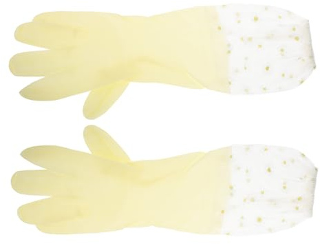 Veemoon Kitchen Cleaning Gloves Household Chores Washing Vegetables and for Long Rubber Dish Wash Gloves 2 Pairs Heavy Duty Non-slip with Protective Thick Material