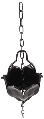 DOITOOL Catena Antipioggia Decorativa in Lega di Alluminio per Giardino e Cortile, Catena Raccogli Pioggia Sospesa Tazze a Forma di Loto, Drenaggio Rapido e Resistente per Esterni