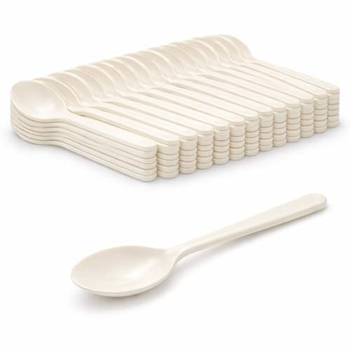 Pack 200 Cucharas Rutilizables - Envio 24 h - Reutilizable - Alta Resistencia, Cubiertos Reusables para Cumpleaños, Picnics, Fiestas, Buffets, Bodas, Catering, Barbacoas. (200, Cuchara)