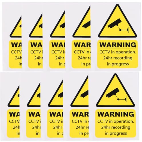CM-UHNM 10pcs CCTV In Operation Sign,15cmx10cm CCTV Warning Signs Security Measure CCTV Sticker Perfect For Indoor And Outdoor Usage