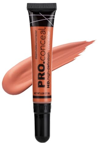 Corrector Corrector Correcteur Orange - Effet instantané - Correcteur de couleur liquide imperméable - Résistant aux taches et durable - Couvre les cernes, les contours et l'éclaircissement - Brosse