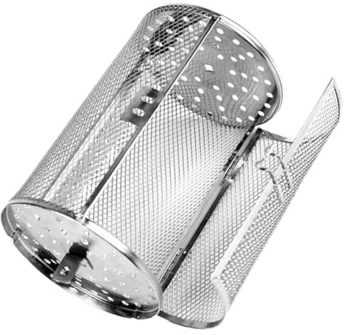 jojofuny Rostfreier Edelstahl Grillkorb mit Rotation Elektrischer Backofen Bräter für Erdnüsse Kastanien und Gemüse Praktisches Grillzubehör für Küche und Terrasse