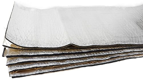 Isolant Thermique Voiture 1 rouleau 50x200 cm 5mm/7mm/10mm voiture isolation phonique insonorisation camion capot moteur porte plancher feuille d'aluminium Anti-bruit(7mmx100x30cm)