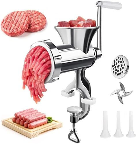 Meat Grinder Manual Mincer - Manual Meat Grinder Sausage Maker Table Mount Pork Mincer Sausage Stuffer Funnel Make Homemade Burger Patties Hand Operated Kitchen Tool-JZL