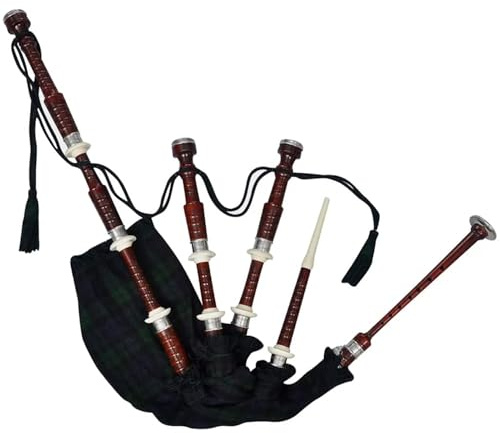 Mengtu Dudelsack für Anfänger & Fortgeschrittene - Grüner Black Watch Tartan - Geeignet ab 3 Jahren Dudelsäcke, Musikinstrumente 70044