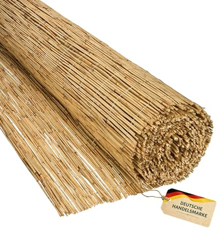 DE-COmmerce Schilfrohrmatte Schilfmatte SORA (HxB) 100 x 300 cm Sonnenschutz Windschutz Sichtschutz Deko Zaun für Garten, Terrasse und Balkon