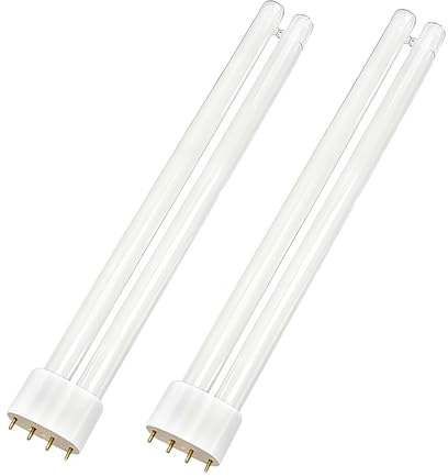 MouMouPurr 18W 2G11 4-Pin Fluorescent Light Bulbs Cold White 6500K, 220V-240V Compact Energy Saving Lamps, Remove the Ballast for Use, 2 Pack