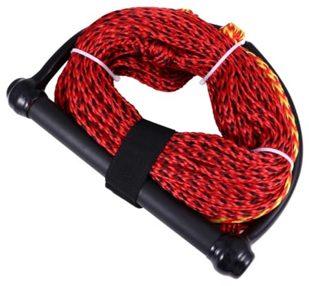 Levemolo Corda da Sci d Acqua in Nylon Nero Maniglia Resistente UV e umidità, 1 Sezione per Wakeboarding e Sport Acquatici Barca Colore Casuale