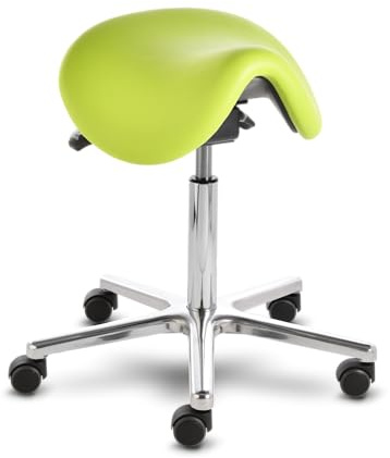 Prova Nova GmbH Sattelhocker docy® dent 4616, Sitzhöhe ca. 55-75 cm, Rollen/Bodengleiter:weiche Radbandage, Polsterdekor:Stamskin Apfel