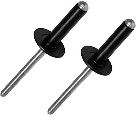 100 x Black Large Flange Standard Aluminium Pop Rivets, 3.2 x 10mm Dome Headed