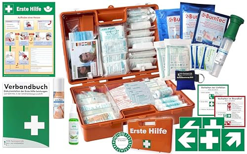 Erste-Hilfe-Koffer Gastro PRO M5+ für Betriebe nach aktueller DIN/EN 13169 inkl. Augenspülung + Brandgel + detektierbare Pflaster + Hydrogelverbände