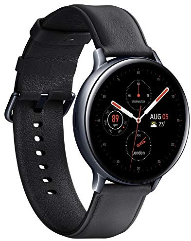 Samsung Galaxy Watch Active2, Fitnesstracker aus Edelstahl, großes Display, ausdauernder Akku, wassergeschützt, 44 mm, LTE, Schwarz