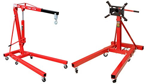 Motorständer Motorhalter 900 KG + Motorheber Motorkran mit Haken
