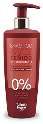 Tulipan Negro, Champú Cabello Teñido Sin Sulfatos ni Parabenos, Extrahidratante, 500 ml