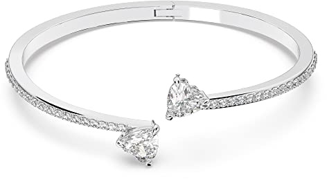 Swarovski Bracciale rigido Mesmera Attract, Cuore, Bianco, Placcato rodio