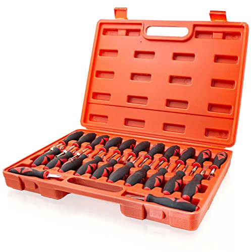 BITUXX 23 TLG Entriegelungswerkzeug Set Auspinwerkzeug Entriegels Werkzeug Universal Lösewerkzeug ISO Kfz PKW Stecker Auspin KFZ Elektrik Klemmen lösen
