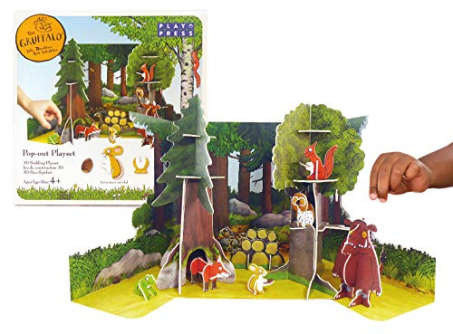 PLAYPRESS The Gruffalo Pop-out Playset - Gruffalo Toy Set Based on the Book by Julia Donaldson and Axel Scheffler - Eco-Friendly Building Toys - Easy Storage - Construction Toys for Ages 4+