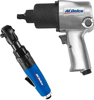 ACDelco ANI405A-NK1 - Llave de impacto neumática de doble martillo de 5 velocidades de 5 velocidades y llave de trinquete de 3/8 pulgadas