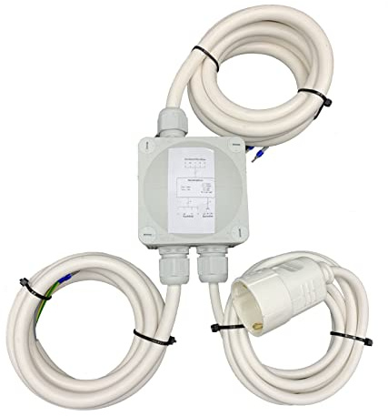 Power Splitter Küchenanschlussbox 1/2 / 3/5 / 10 m Küchenanschlussverteiler 3-Fach für Kochfeld & Backofen an Herdanschlussdose - Splitter Box Verteiler Montagehilfe Meter, Größe: 2m