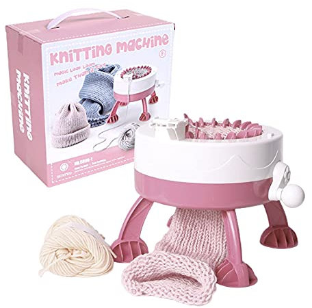 Strickmaschine – 48/40/22 Nadeln Strickwebstuhl, Smart Weaver Knitting Round Loom mit Reihenzähler, Strickbrett rotierender Doppelstrick-Wolom-Maschinen-Set für Kinder