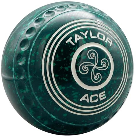 Taylor Bowls Ace Coloured Dark Green/Green Bowls - Set of 4, Heavy, Size 3, Progrip