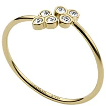 Fossil Damen Ringe aus Edelstahl offen, 8, Senfgold
