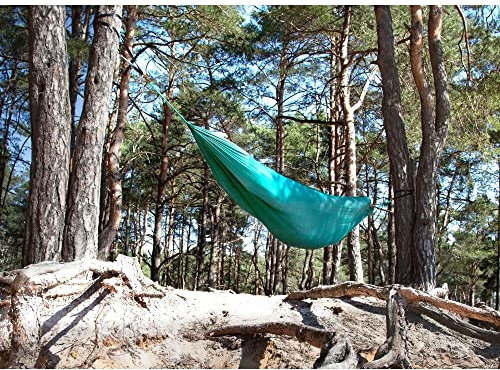 Treeup TU 600 Profi Outdoor Hängematte, Nylon Ripstop, 330 x 150 cm, belastbar bis 250 kg (grün)