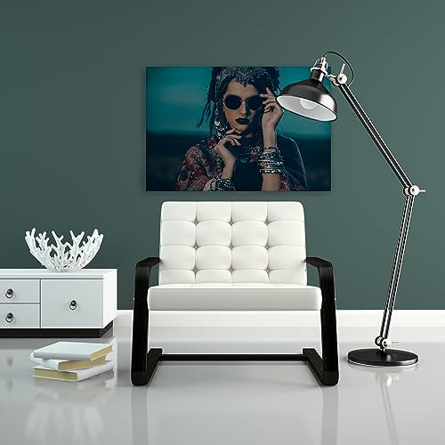 A.S. Création WTD - Stampa su tela con motivo donna in stile bohémien, 90 x 60 cm, formato orizzontale, moderna decorazione da parete per camera da letto, soggiorno, cucina, immagine su telaio