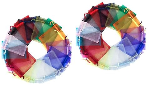 Gatuida 200 Stk christmas present bags weihnachtliche geschenktüten kleine Geschenktüte Gazebeutel Organza-Geschenkbeutel kleine Geschenktüten transparente Beutel Strahlport Süßigkeitentasche