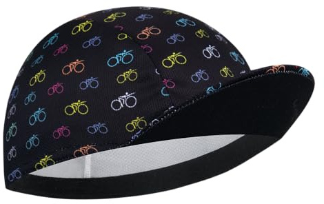 Corsehild Cycling Cap with Sun Visor, Lightweight Polyester Bike Hat for Men & Women, Breathable Under Helmet Design for Road Biking & Outdoor Sports